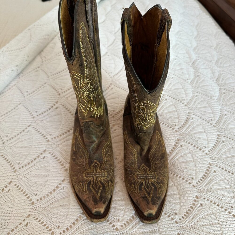 Corral Girl's Size 5 A1028 Wing and Cross Western Boot - Picture 6 of 9